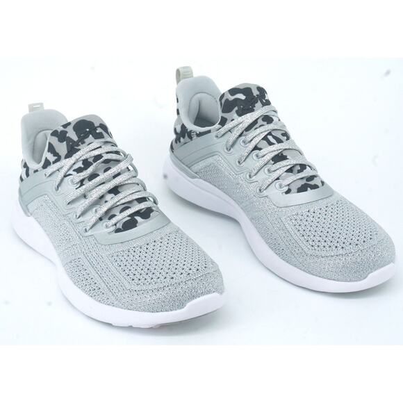 APL Techloom Tracer Knit Training Grey Low Top Sneaker SZ 37 $258 Womens Silver - Picture 3 of 11